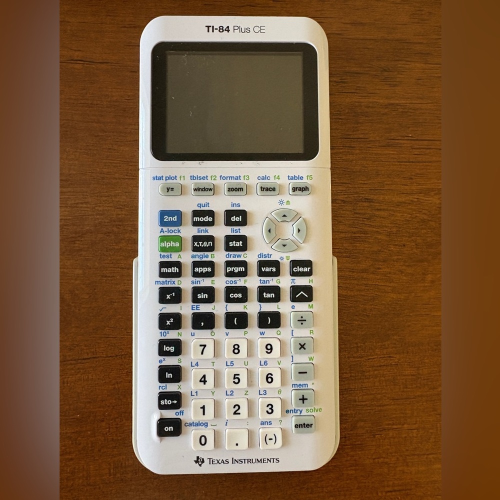 Texas Instruments White Graphing Calculator with LCD Display